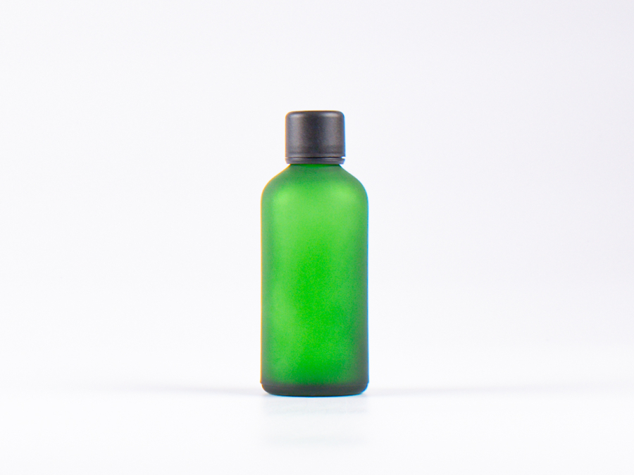 Grünglasflasche 100ml, mit Schraubverschluss OV