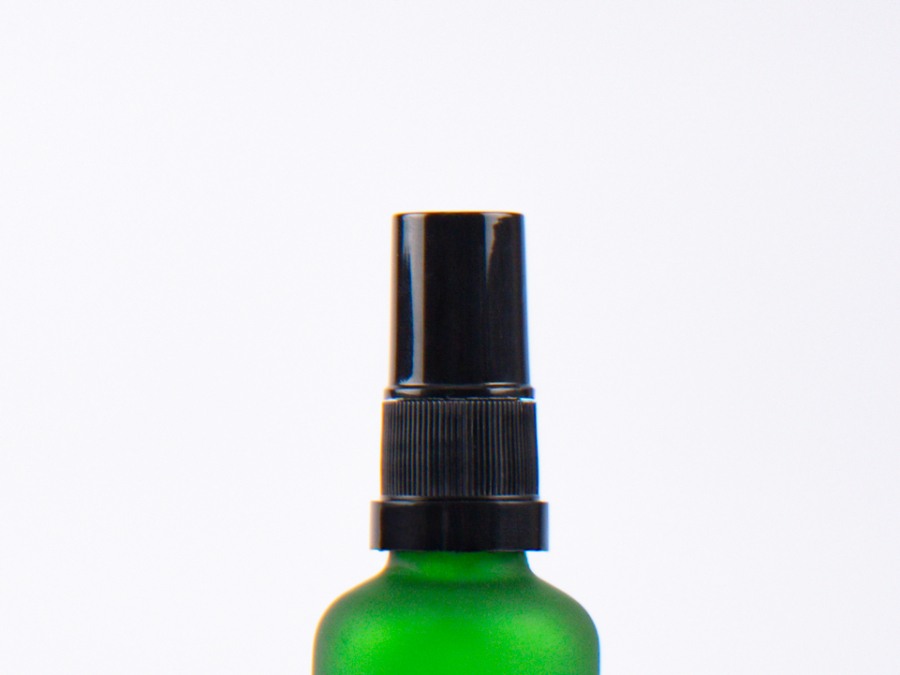 Grünglasflasche 50ml, mit Zerstäuber Kunststoff