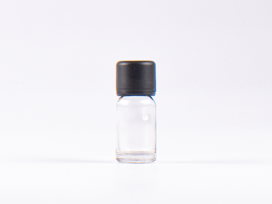 Klarglasflasche 10ml, mit Schraubverschluss & Giessring