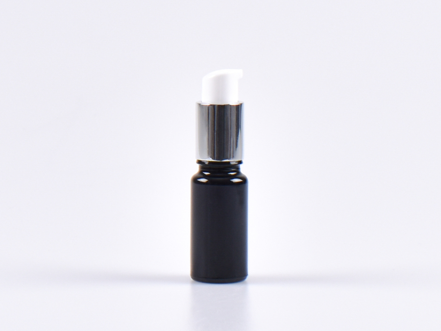 MIRON Violettglasflasche 10ml, mit Lotionspumpe Aluminium, 4 Color