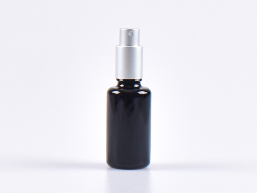 MIRON Violettglasflasche 30ml, mit Zerstäuber Aluminium, 4 Color