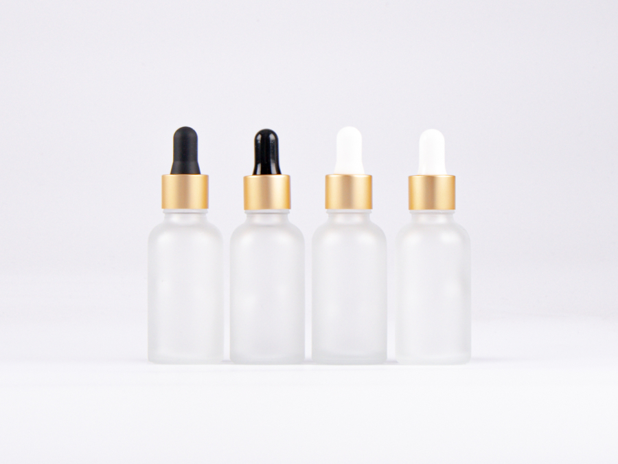 säuremattierte Flasche 10ml, mit Pipette gold