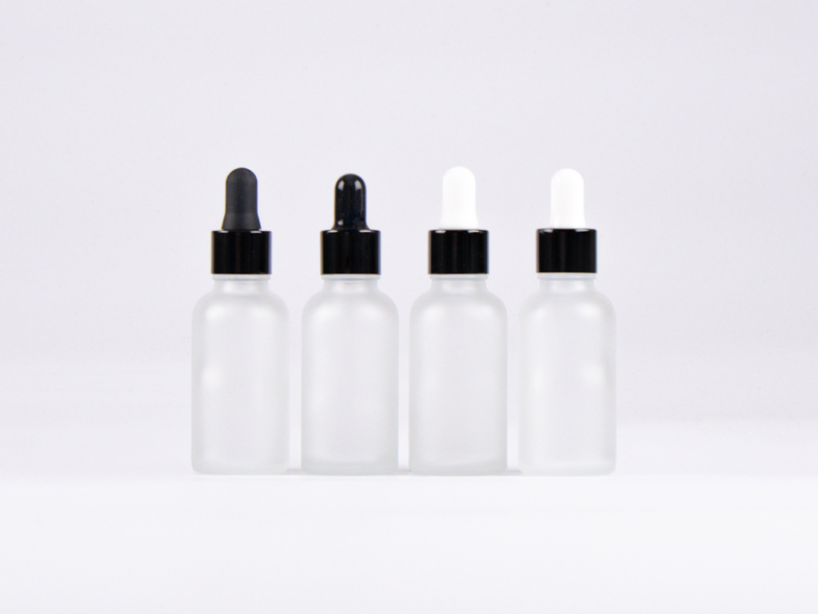 säuremattierte Flasche 100ml, mit Pipette schwarz