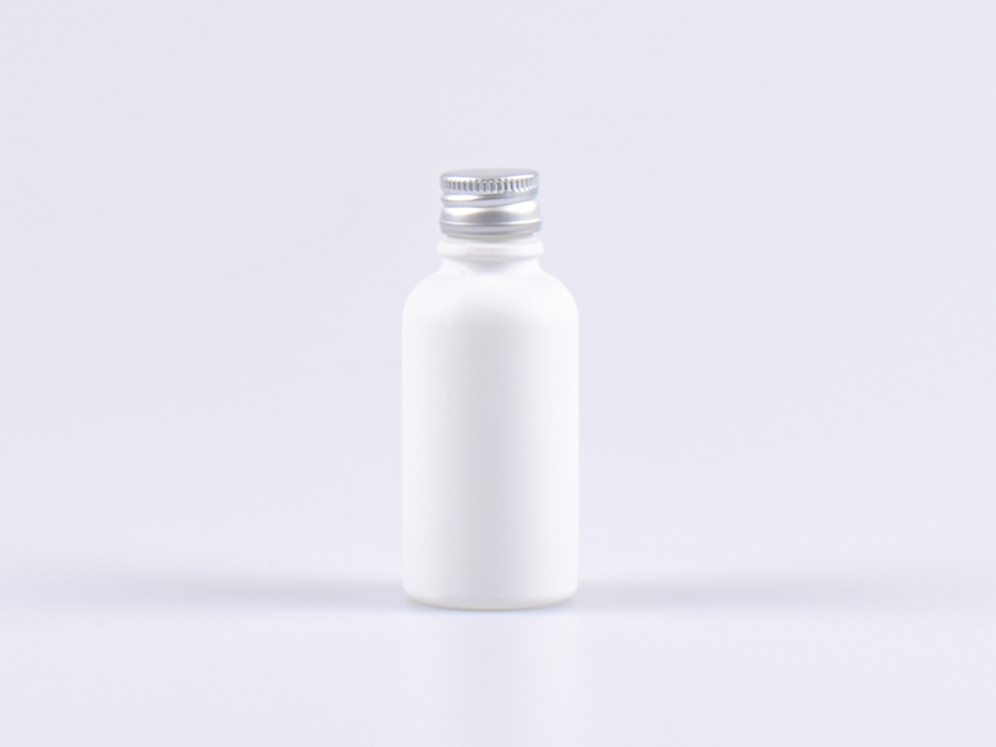 Weissglasflasche 30ml, mit Aludeckel gold/silber