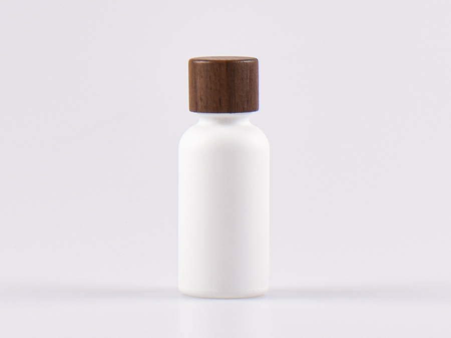 Weissglasflasche 30ml, mit Tropfmontur Walnut