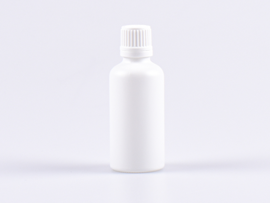 glasflasche-weiss-matt-tropfmontur