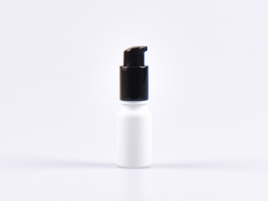 Weissglasflasche 10ml, mit Lotionspumpe Aluminium, 4 Color