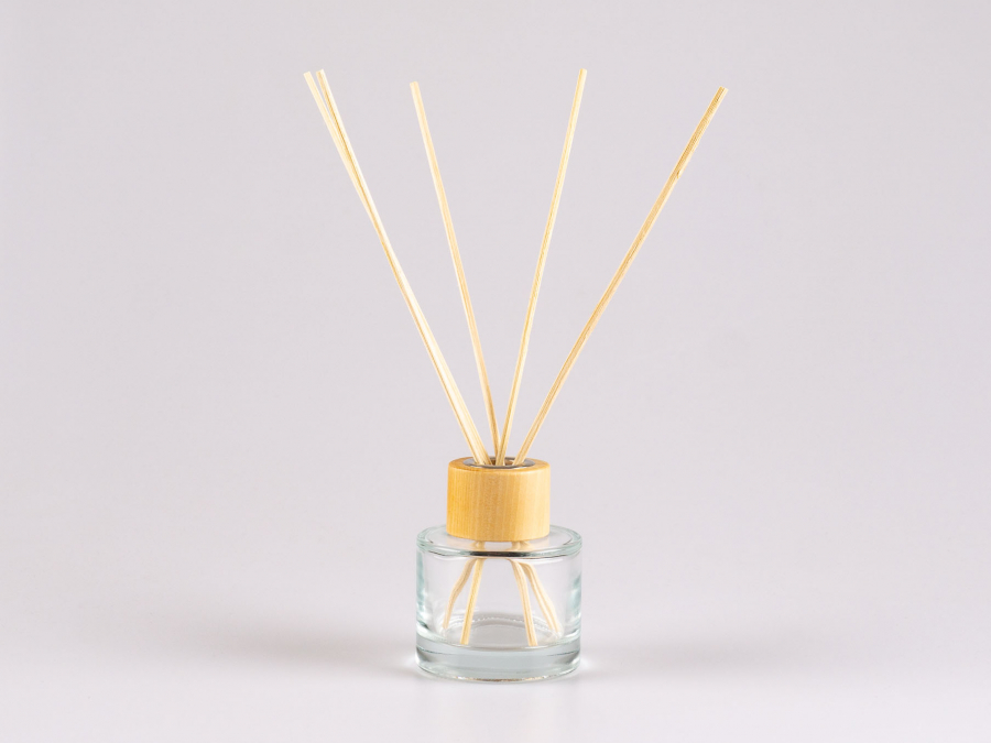 Duftflasche, "Lilly", Klarglas, 90ml, mit Duftstäbchen