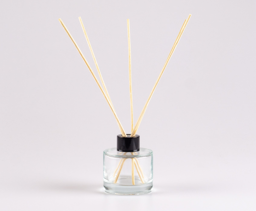 Duftflasche, "Lilly", Klarglas, 90ml, mit Duftstäbchen