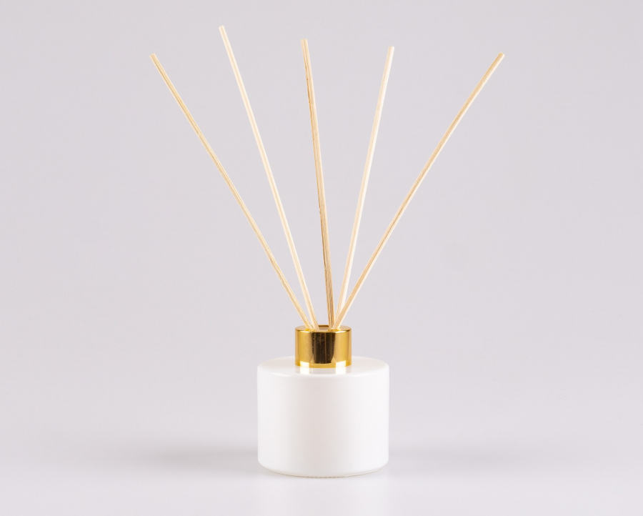 Duftflasche "Lilly", Weissglas, 130ml, mit Duftstäbchen