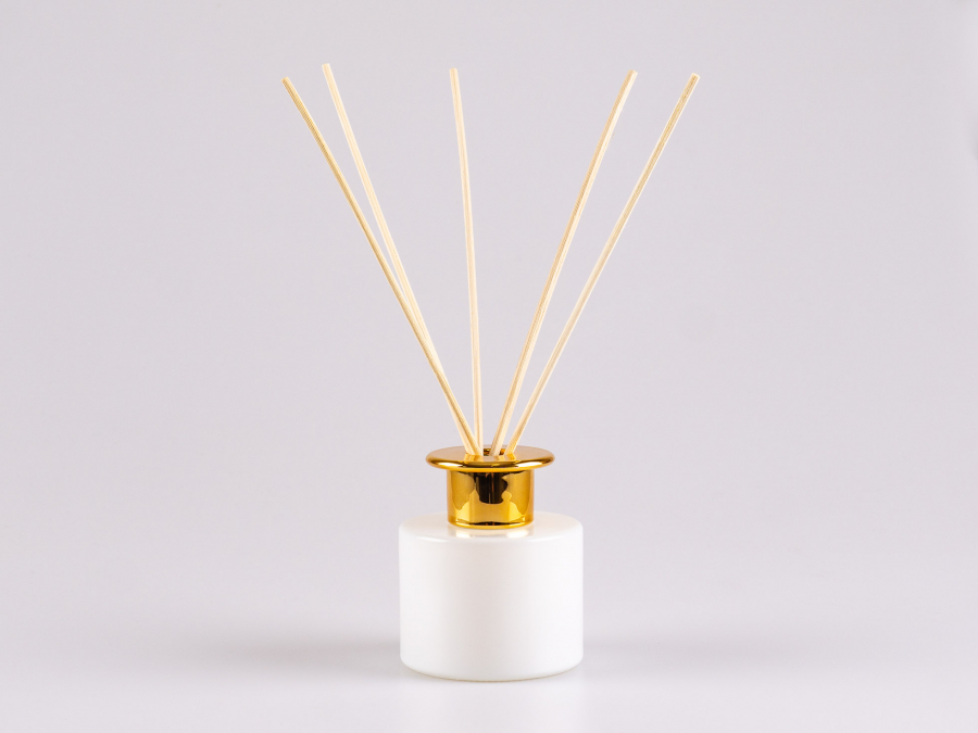 Duftflasche "Lilly", Weissglas, 130ml, mit Duftstäbchen