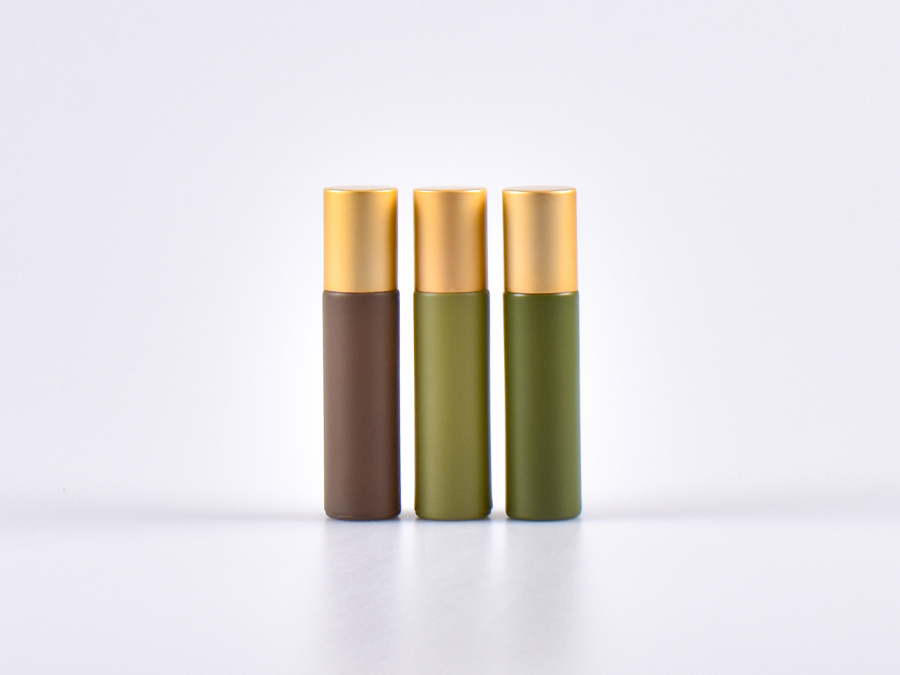 Roll-On-Flasche "Emma" 10ml, pastell green mit Deckel gold/silber