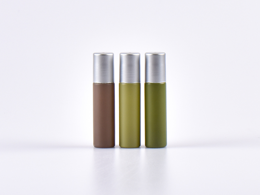 Roll-On-Flasche "Emma" 10ml, pastell green mit Deckel gold/silber