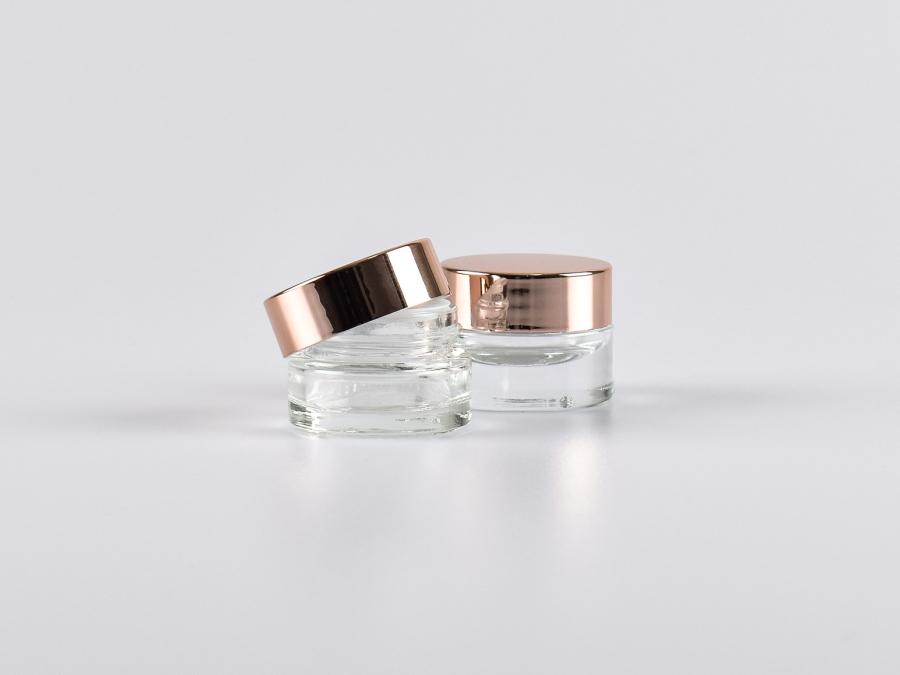 Klarglasdose 7ml, mit Deckel rosé