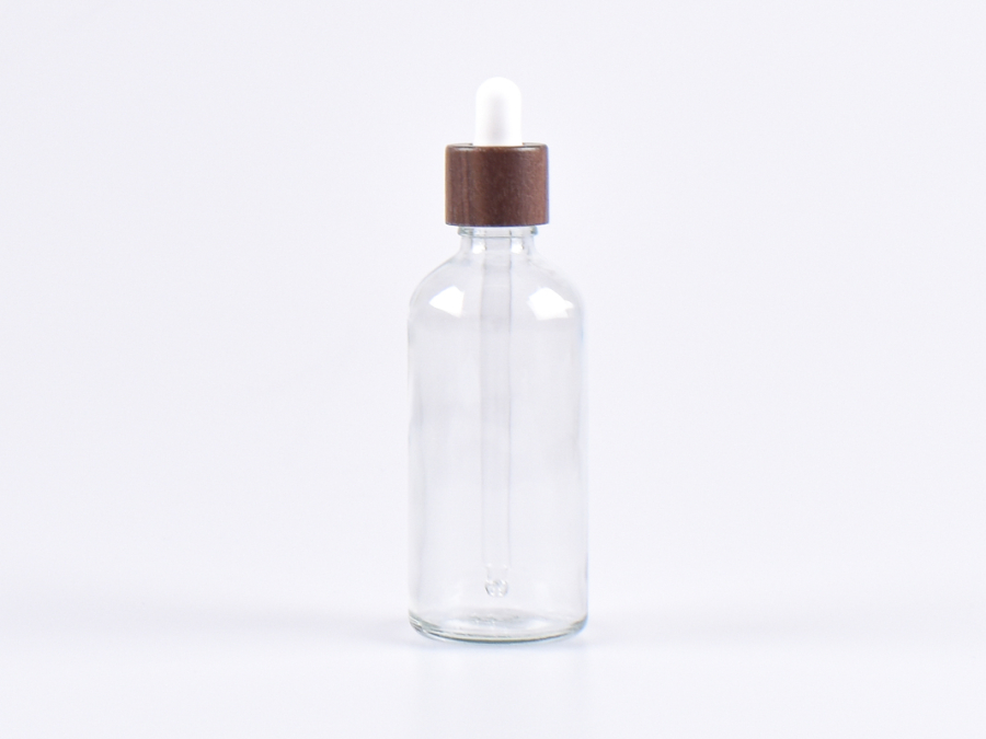 Klarglasflasche 100ml, mit Pipette Walnut