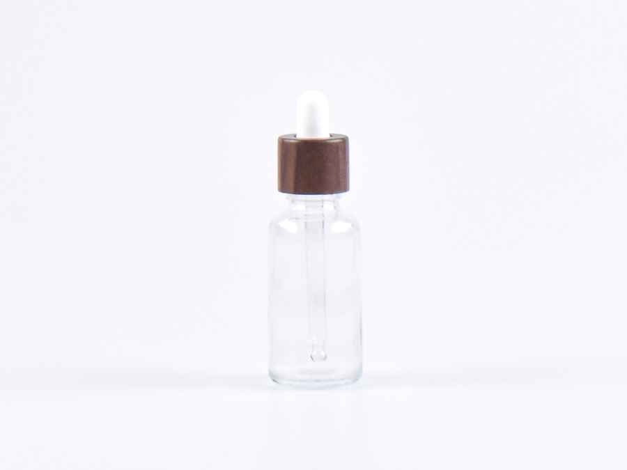 Klarglasflasche 30ml, mit Pipette Walnut
