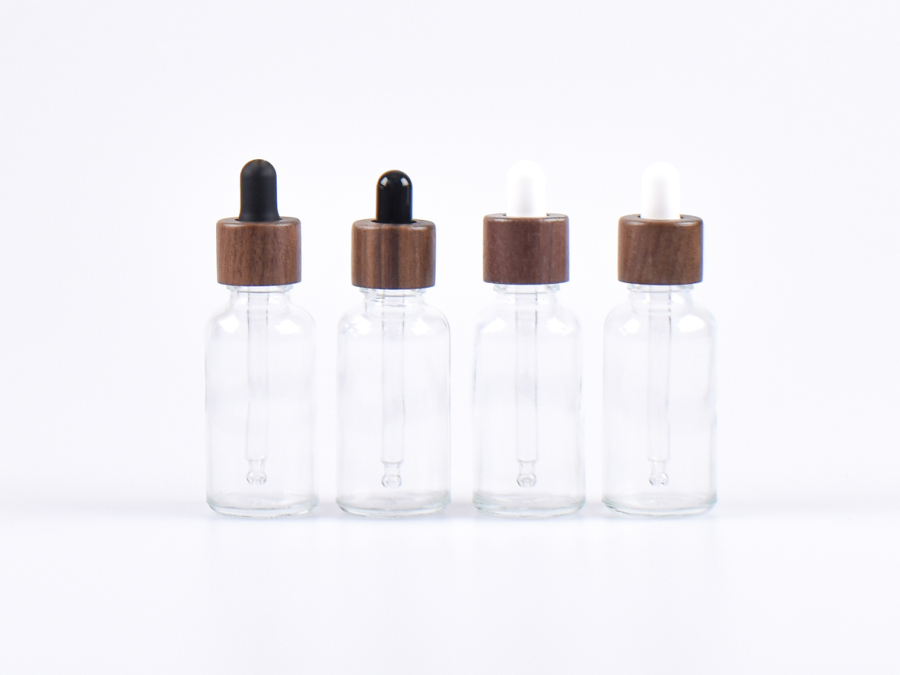 Klarglasflasche 30ml, mit Pipette Walnut
