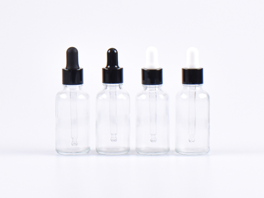 Klarglasflasche 100ml, mit Pipette schwarz