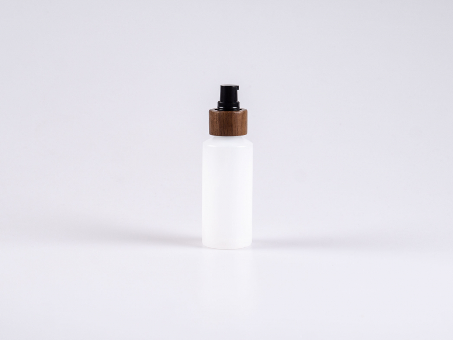 Flasche "Nasa" 100ml, LD-PE, mit Lotionspumpe Walnut