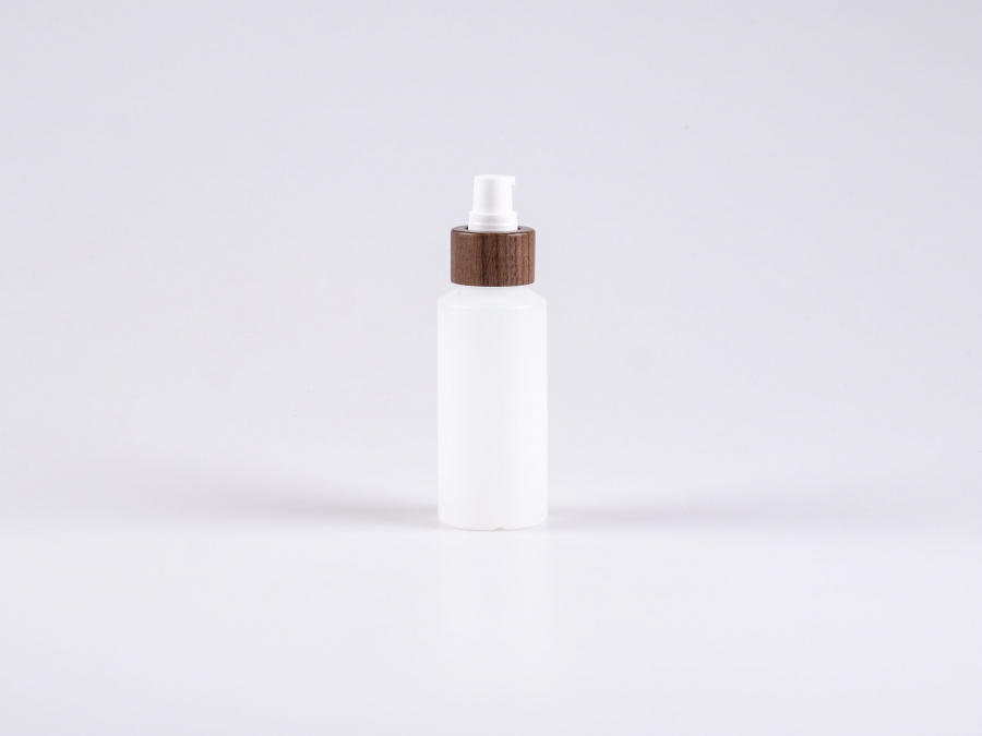 Flasche "Nasa" 100ml, LD-PE, mit Lotionspumpe Walnut