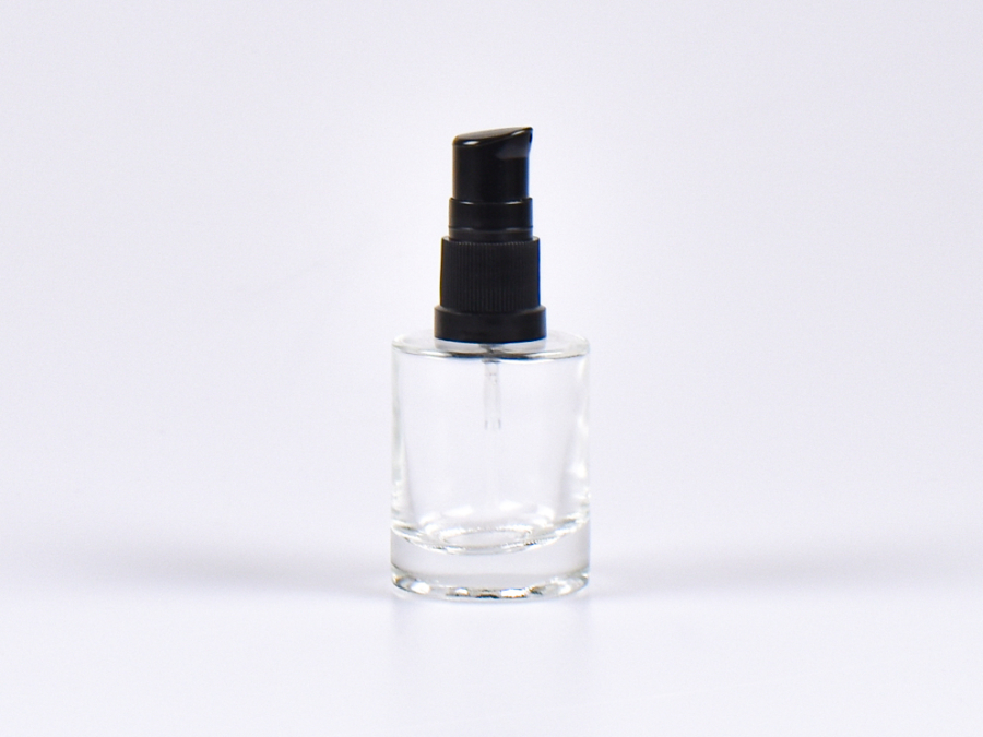 Glasflasche "Raoul" 30ml, mit Lotionspumpe Kunststoff