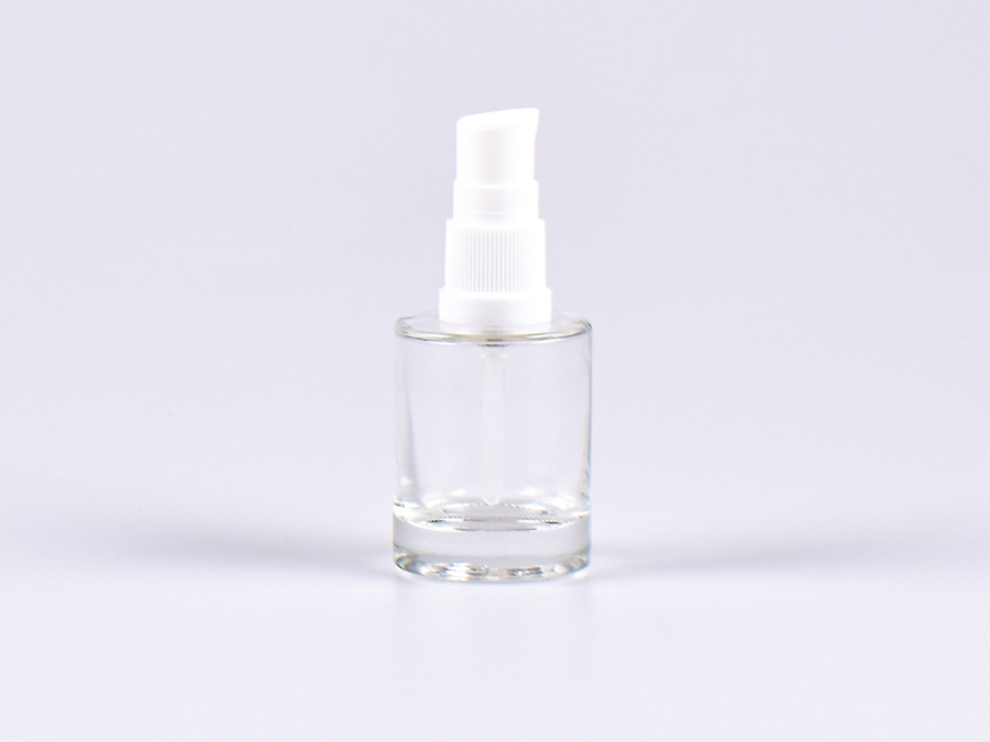 Glasflasche "Raoul" 30ml, mit Lotionspumpe Kunststoff