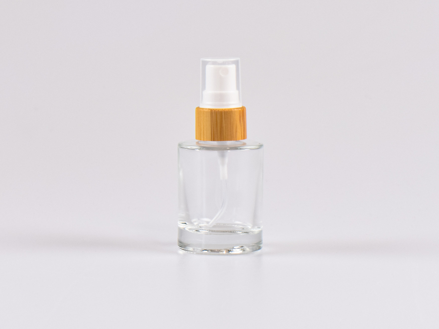 Glasflasche "Raoul" 30ml, mit Zerstäuber Bambus