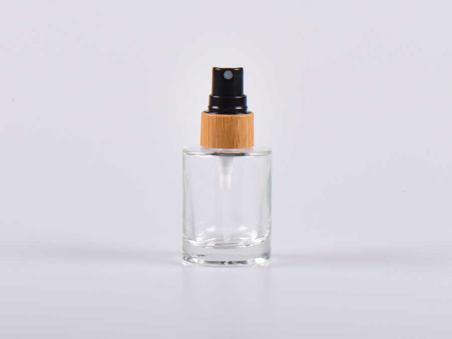 Glasflasche "Raoul" 30ml, mit Zerstäuber Bambus