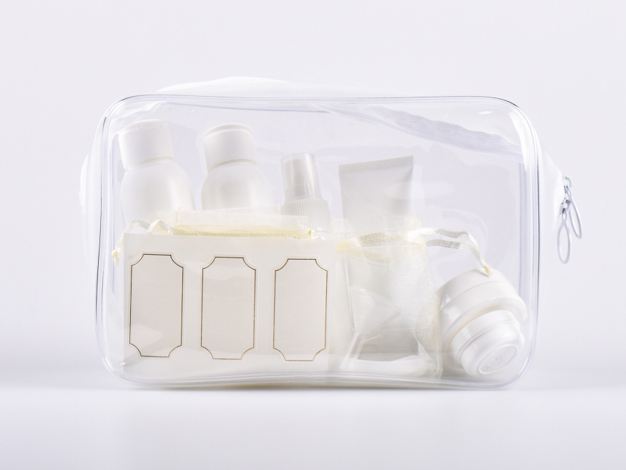 Reise-Set, Make-up Tasche, Beauty Case, Reisebeutel, weiss, (15-teilig), Sie sparen 20%