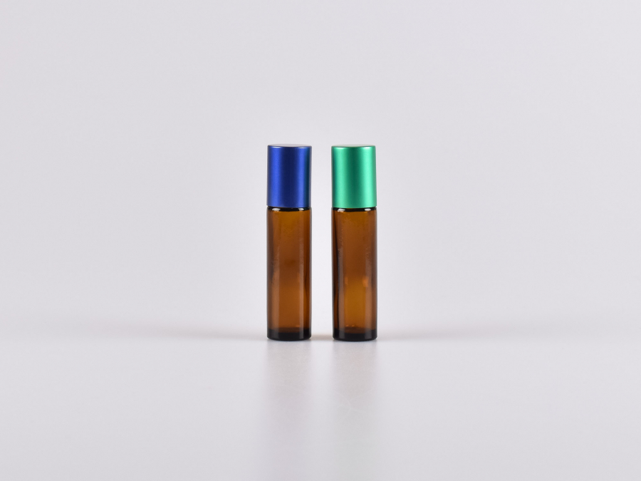 Roll-On-Flasche, Braun/Klarglas, frei kombinierbar, 10ml Color