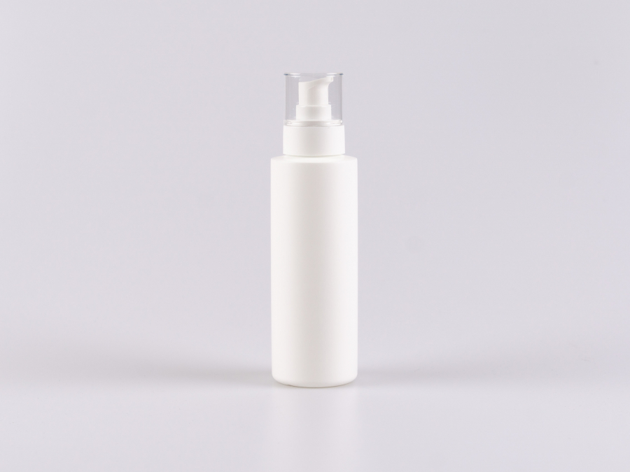 Flasche "Tara" 200ml, matt-weiss, mit Lotionspumpe "Prime"