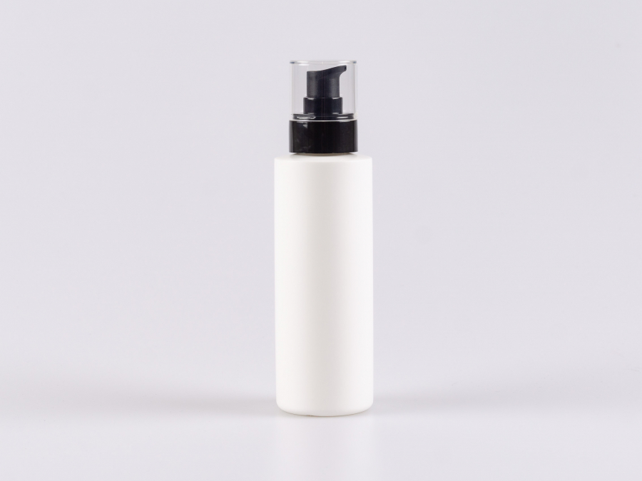Flasche "Tara" 200ml, matt-weiss, mit Lotionspumpe "Prime"