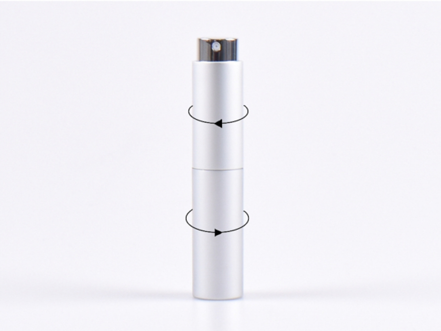 Zerstäuber "Twist" metallic, silber, 10ml
