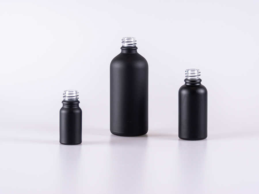 Schwarzglasflasche 10ml, DIN18, ohne Montur