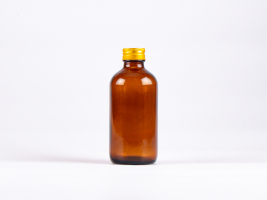 Braunglasflasche 250ml, mit Schraubverschluss Aluminium