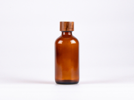 Braunglasflasche 250ml, mit Schraubverschluss Walnut