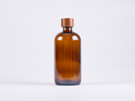 Braunglasflasche 500ml, mit Schraubverschluss Walnut