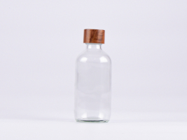 Klarglasflasche 250ml, mit Schraubverschluss Walnut
