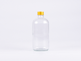 Klarglasflasche 500ml, mit Schraubverschluss Aluminium