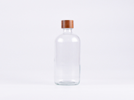 Klarglasflasche 500ml, mit Schraubverschluss Walnut