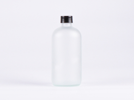 Glasflasche säuremattiert, 500ml, mit Schraubverschluss schwarz/weiss