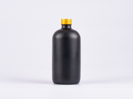 Schwarzglasflasche 500ml, mit Schraubverschluss Aluminium
