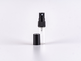 Zerstäuberflasche, Glas, schwarz und transparent, 3ml