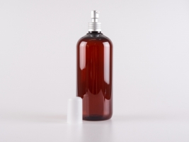 Flasche "Alex" 500ml, mit Lotionspumpe Aluminium