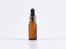 Braunglasflasche 10ml, mit Pipette gold