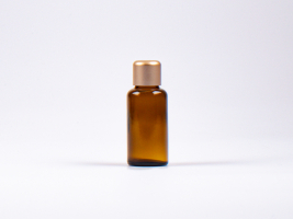Braunglasflasche 30ml, mit Tropfmontur Gold