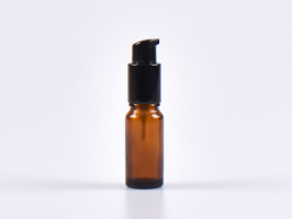 Braunglasflasche 10ml, mit Lotionspumpe Aluminium, 4 Color
