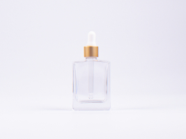 Klarglasflasche Miro 50ml - Pipette gold