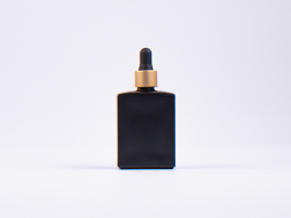 Schwarzglasflasche Miro 50ml - Pipette gold