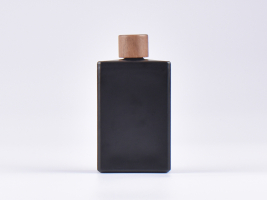 Schwarzglasflasche Miro 100ml - Schraubverschluss Walnut